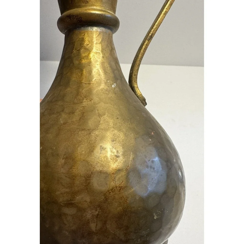 Vintage Turkish Middle East Copper Hand Made Coffee Teapot Pitcher Decoration